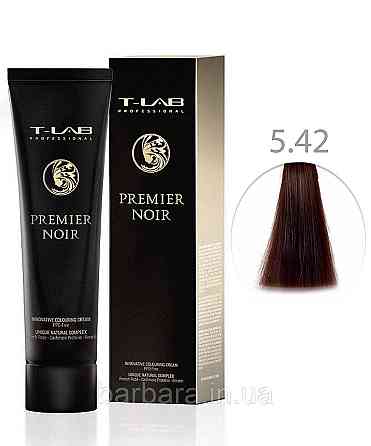 Крем-краска для волос T-LAB Professional Premier Noir Colouring Cream 5.42 Светлый шатен медно-перламутровый Киев