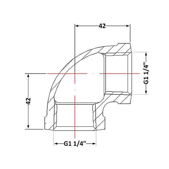 Кут чавунний 1" 1/4 ВР Київ