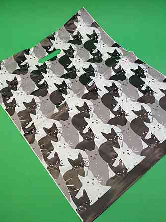 Пакет із прорізною ручкою (40*50)" Дитячий світ "Тріо Котів" (50 шт.) Харків