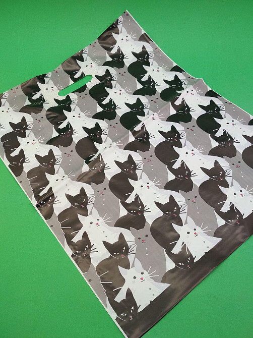 Пакет із прорізною ручкою (40*50)" Дитячий світ "Тріо Котів" (50 шт.) Харків - фото 2