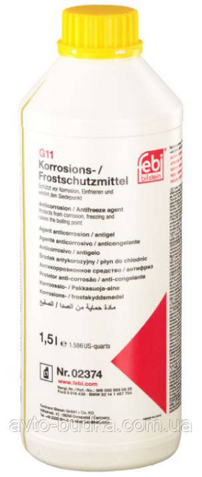 Антифриз FEBI 02374 G11 жовто-зелений концентрат 1.5л Новий Розділ - фото 1