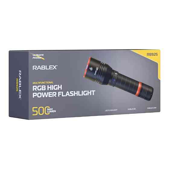 Ручний ліхтар Rablex RB925, 1*WRGB LED, Білий + Червоний + Синій + Зелений, ЗП Type-C, Дніпро