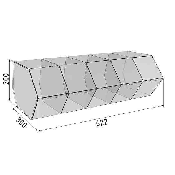 Диспенсер EKOSTAR для мармеладов, снеков, орехов 5 ячеек Киев