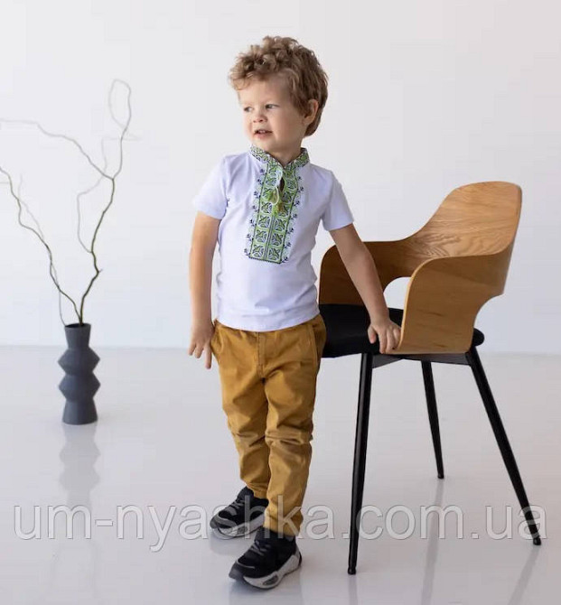 Вишиванка з коротким рукавом для хлопчиків "Дем'ян" зелені 92-152 Кривий Ріг - фото 4