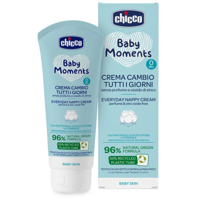 Дитячий крем Chicco Baby Moments захисний щоденний з патенолом під підгузок 100 мл (11641.00) Вінниця - фото 3