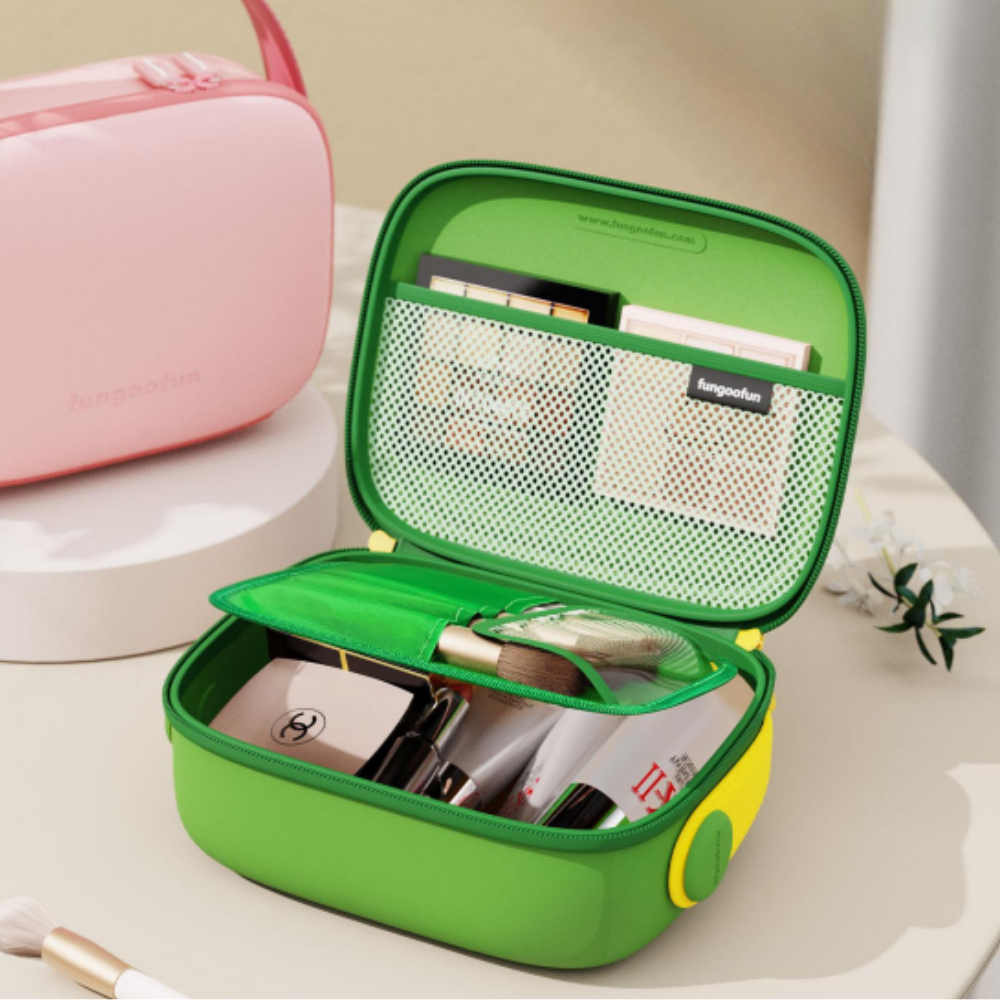 Косметичка Fungoofun силіконова б'юті-чемодан для косметики та аксесуарів, сумочка з ручкою на блискавці, зелена Кам'янець-Подільський - фото 4