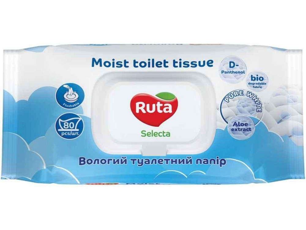 Туалетная бумага влажная 80шт Selecta ТМ RUTA Киев - изображение 1