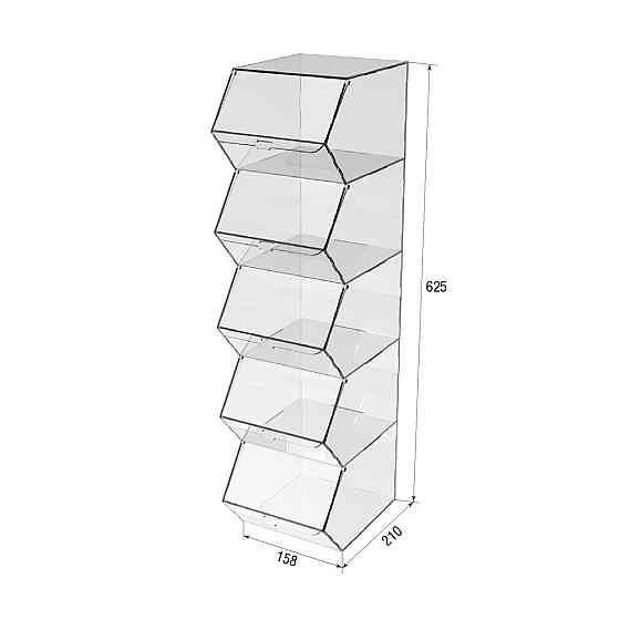 Диспенсер EKOSTAR вертикальный для мармеладов, снеков, орехов 5 ячеек Киев