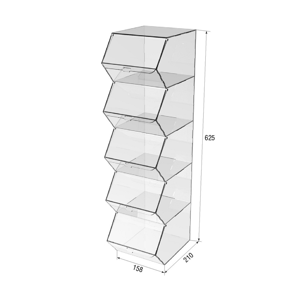 Диспенсер EKOSTAR вертикальный для мармеладов, снеков, орехов 5 ячеек Киев - изображение 4