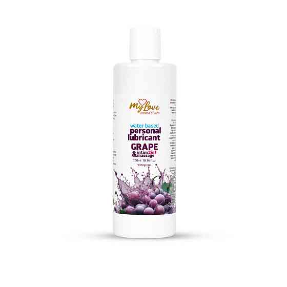 Водный лубрикант 2в1 для интимной близости и массажа MyLove Aroma Series Grape (Виноград), 300 мл Sex Aura Киев
