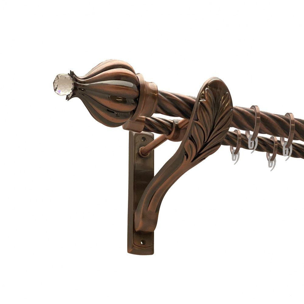 Карниз Orvit Таджа-Кристал металевий дворядний ретро скручена труба кільце фасонне металеве  Мідь 25\19 мм 300 Львов - изображение 1