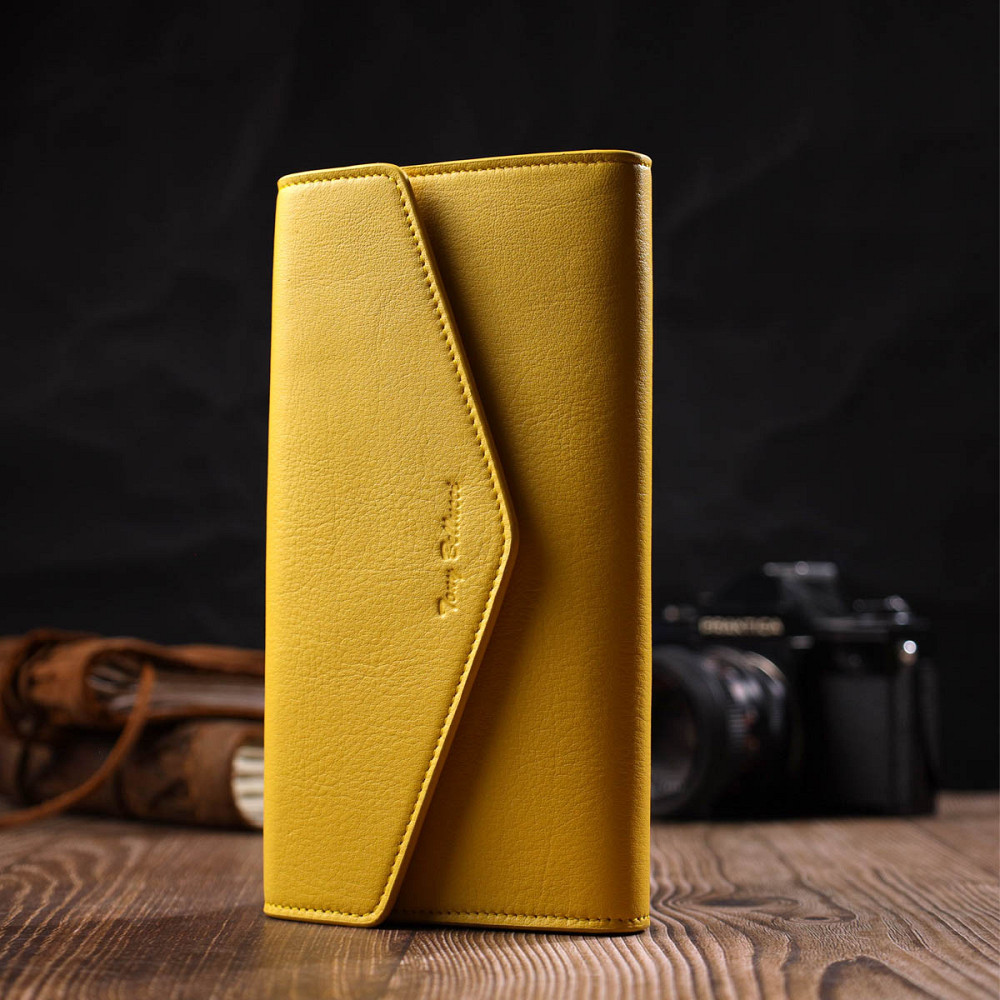 Яскраве жіноче велике портмоне з натуральної шкіри Tony Bellucci 21975 Жовтий Київ - фото 8