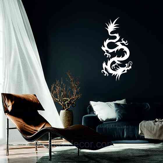 Декоративное настенное Панно «Дракон» , Декор на стену 50*24 см, Белый Киев