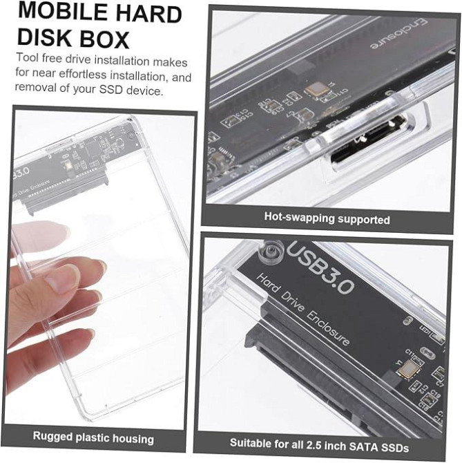 Прозорий корпус для 2.5" HDD/SSD з LED-індикатором Київ - фото 7