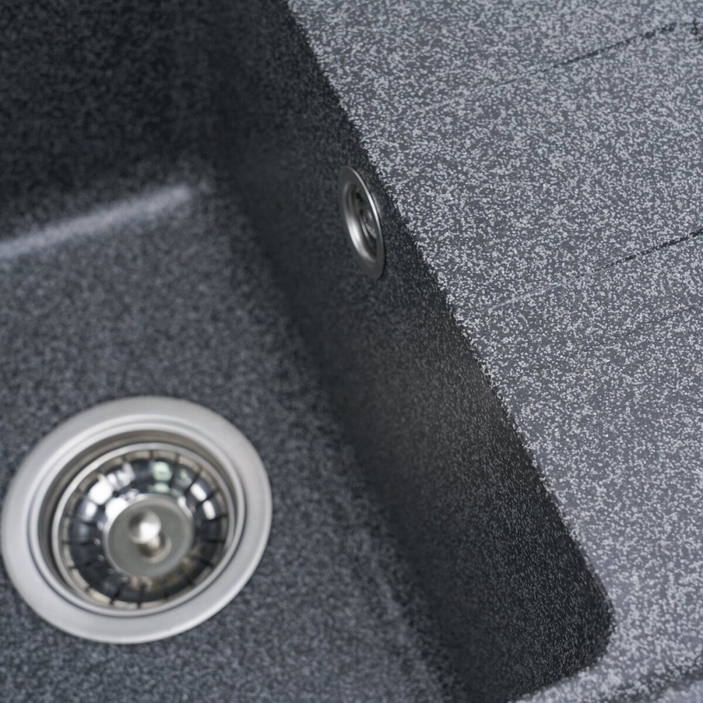 VALESO Гранітна мийка для кухні VALESO LIANA 6243 матова Графіт Коломия - фото 8