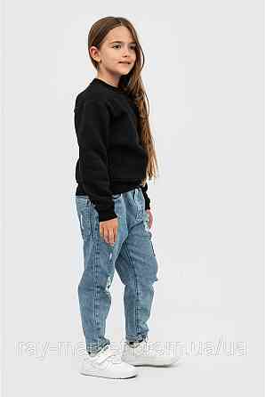 Свитшот детский утепленный Ray Basic Kids для девочек черный (K0303W-Black) 122-128 Киев