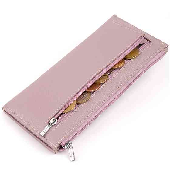 Горизонтальний тонкий гаманець зі шкіри ST Leather 19327 Ліловий Київ