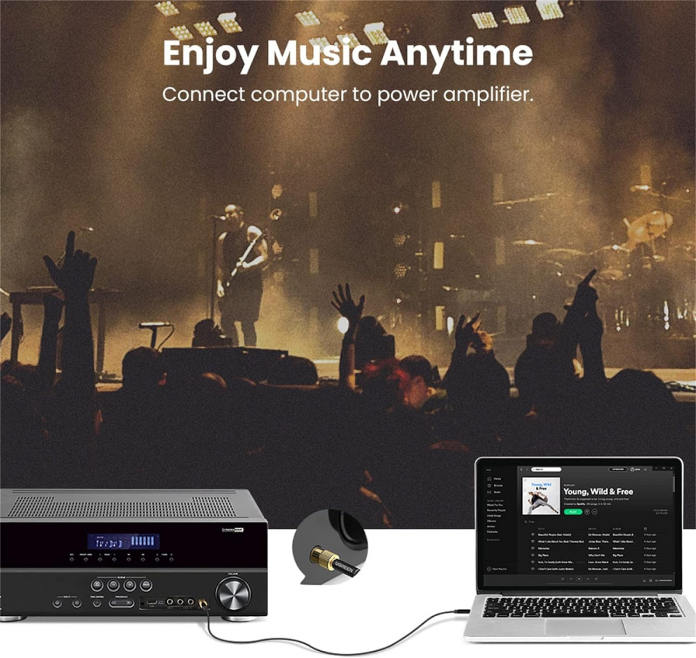 Перехідник 6.3 на 3.5 мм (1/4"-1/8") UGreen 20503 (Золотистий) Николаев - изображение 8