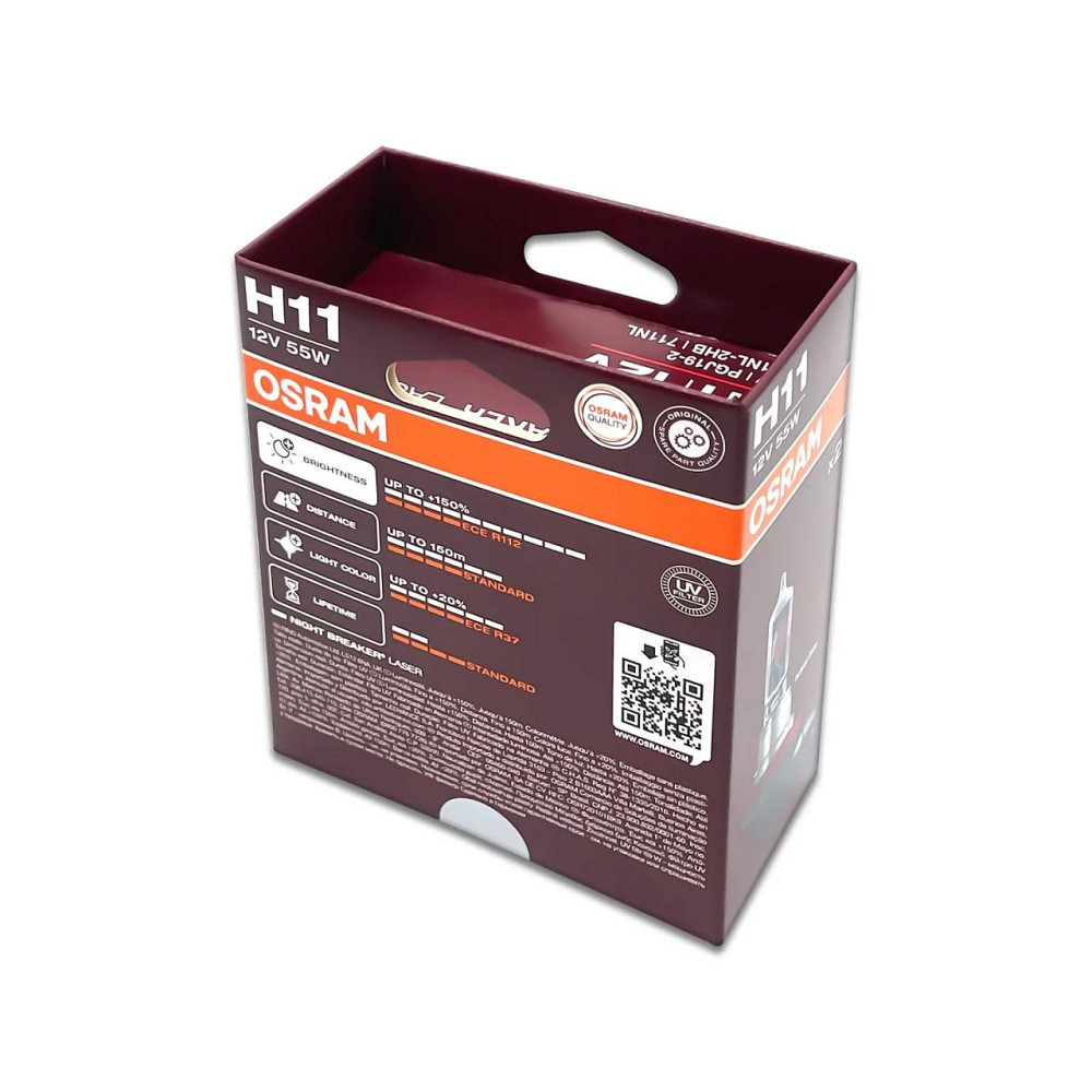 Комплект галогенових ламп OSRAM H11 64211NL-2HB Night Breaker LASER NG +150% 55W 12V PGJ19-2 (2 шт) Харків - фото 6