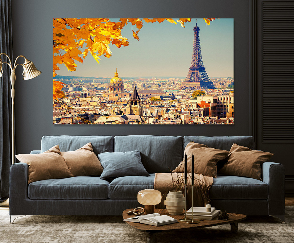 Картина полотно у вітальню / спальню    Париж     MLP_158  ( 60х30см ) 70x140 см Київ - фото 3