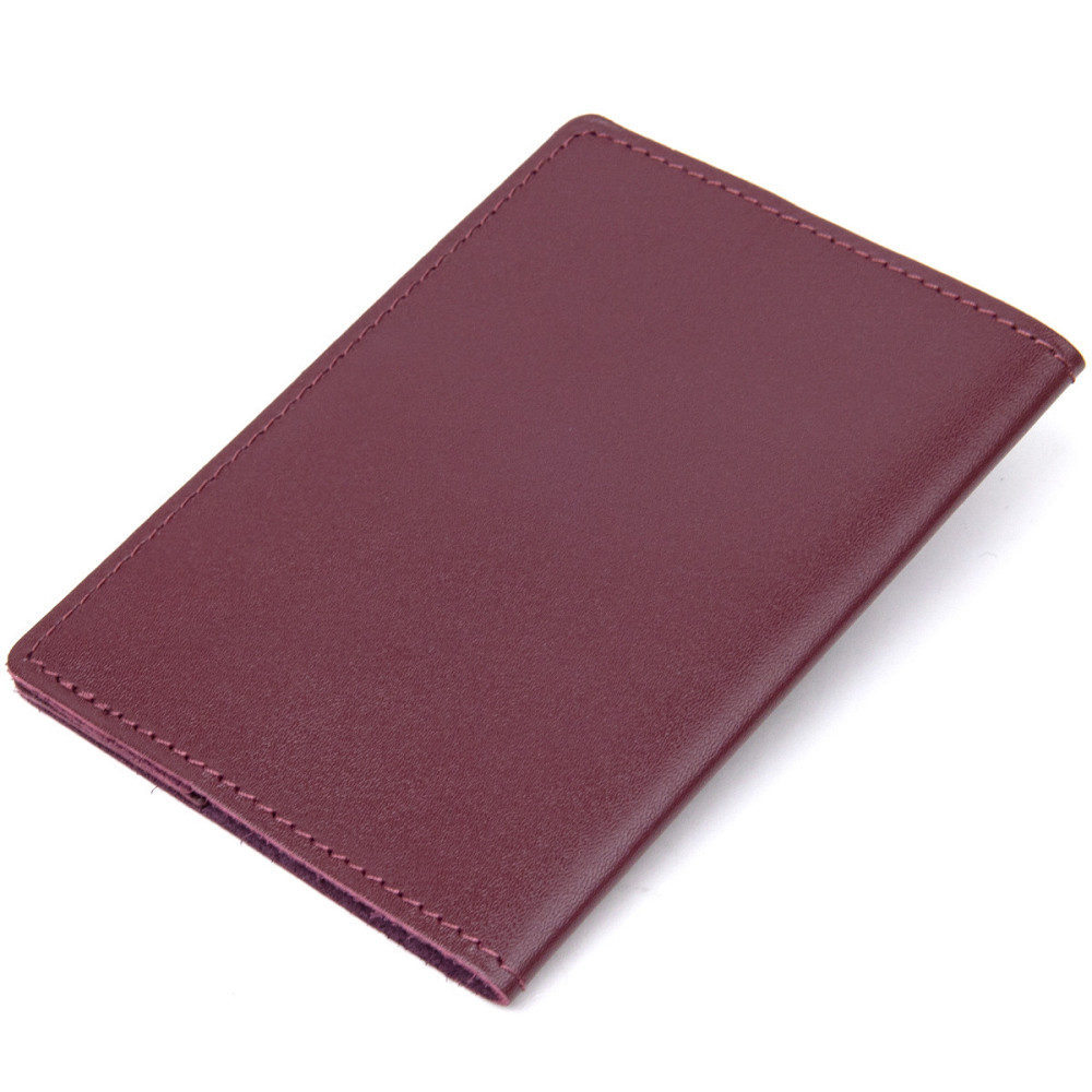 Матова шкіряна обкладинка на паспорт GRANDE PELLE 11482 Бордовий Київ - фото 9