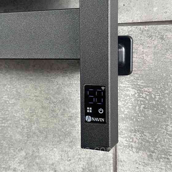 Электрическое полотенцесушитель NAVIN Largo 1100х500 Sensor с Wi-Fi, широкий левосторонний, чёрный муар Черновцы