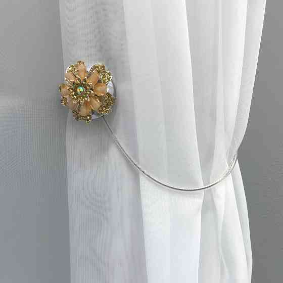 Уцінка! Магніти (2шт., пара) для штор, гардин "Flowers" колір персиковий 81-243/1 Київ