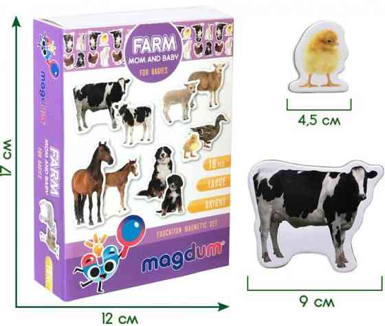 Набір магнітів Magdum "Ферма Мами і малюки" ML4031-08 EN Вінниця