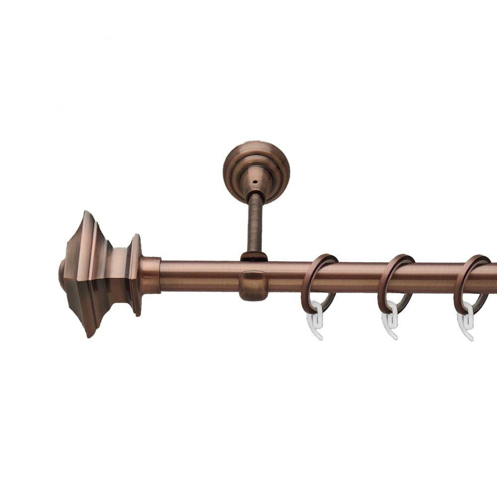 Карниз Orvit Борджеза металевий однорядний відкритий гладка труба кільце фасонне металеве  Мідь 19 мм 300 см Львов - изображение 1