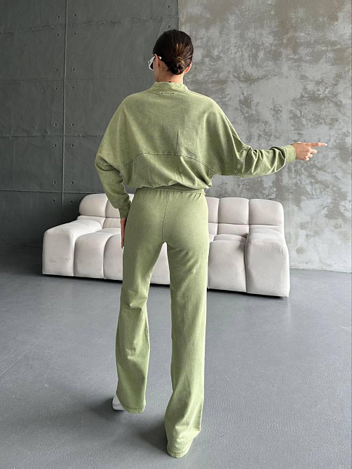 Женский прогулочный костюм двойка облегченная двунить варенка Хаки, 44 Одесса - изображение 3