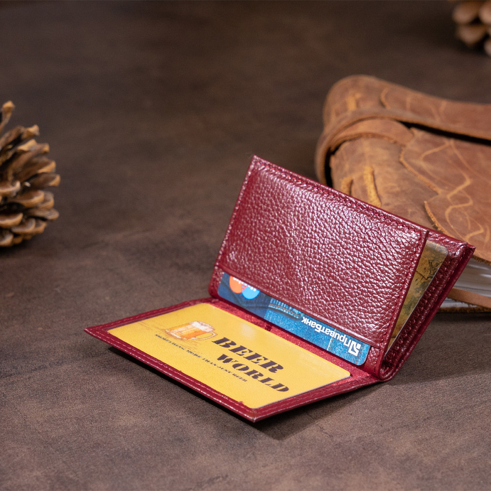 Візитниця-книжка ST Leather 19218 Бордова Київ - фото 3
