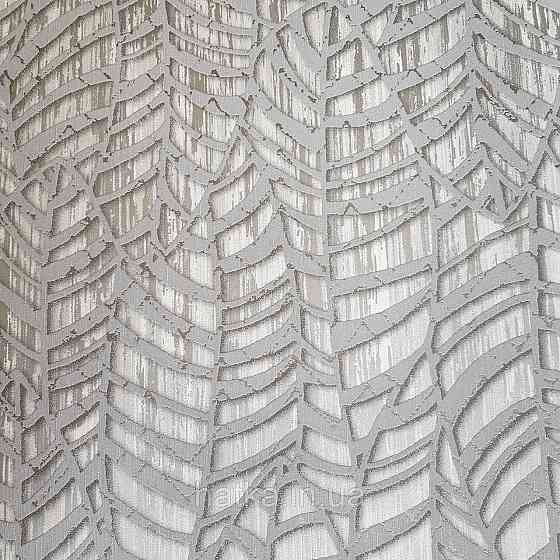 Шпалери метрові вінілові на флізелін Villa Marburg Lombardi геометрія абстракція листя сірі на сріблястому Київ