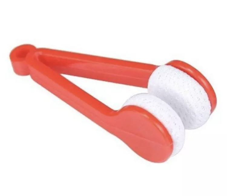 Губка салфетка для чистки очков, пинцет для чистки очков, красный цвет, размер 7*2 см Киев - изображение 1