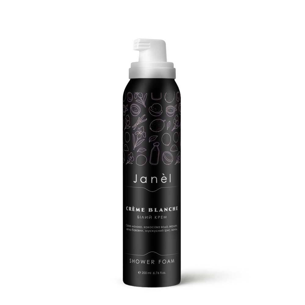 Пена для душа аэрозольная Белый крем Crème Blanche Janel 200 мл Киев - изображение 1