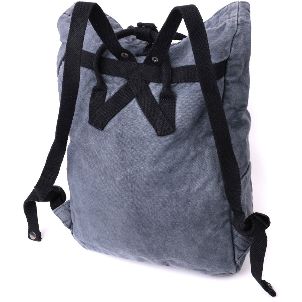 Модний міський рюкзак-мішок унісекс із щільного текстилю Vintage sale_15076 Сірий Київ - фото 2