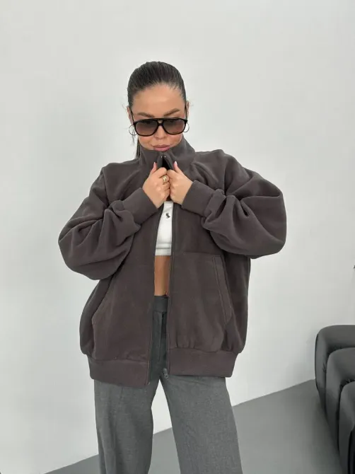 Женская базовая флисовая кофта оверсайз на молнии женская базовая флисовая кофта Харьков - изображение 5