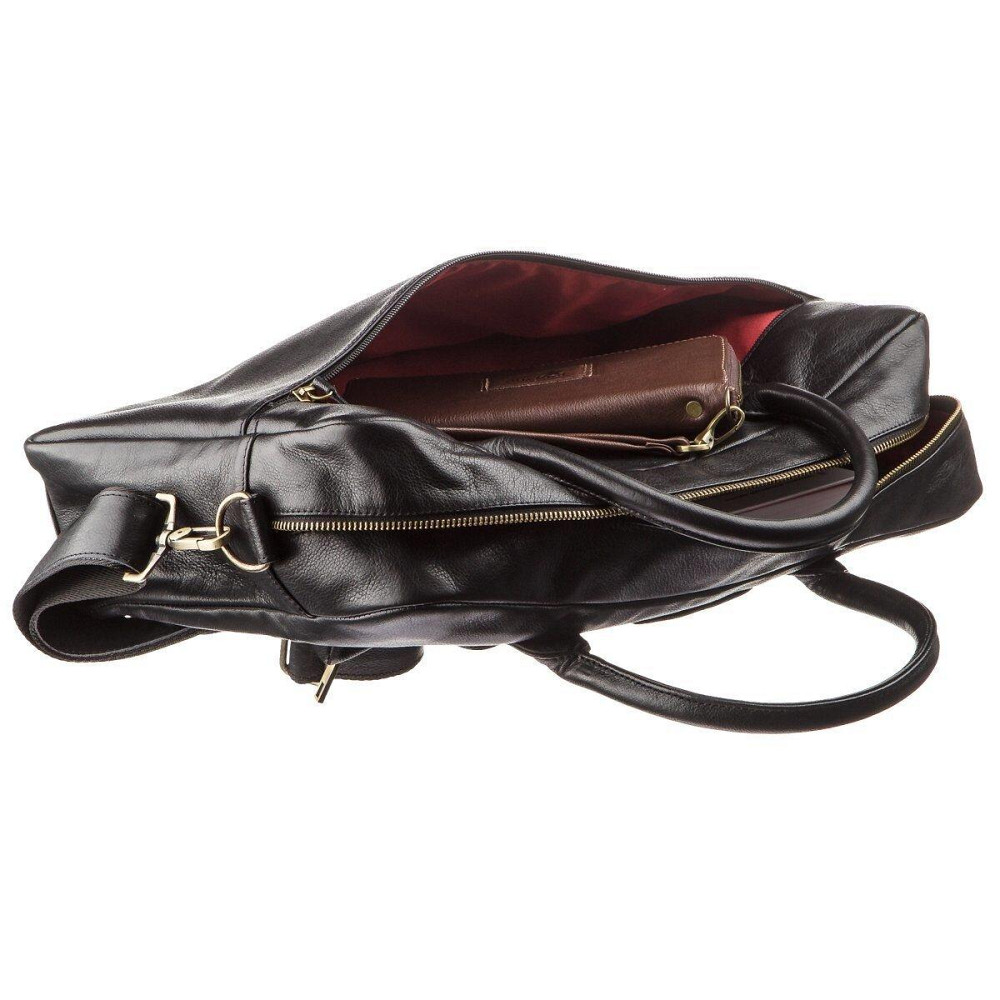 Чоловічий шкіряний великий портфель для ноутбука SHVIGEL 19118 Чорний Київ - фото 5