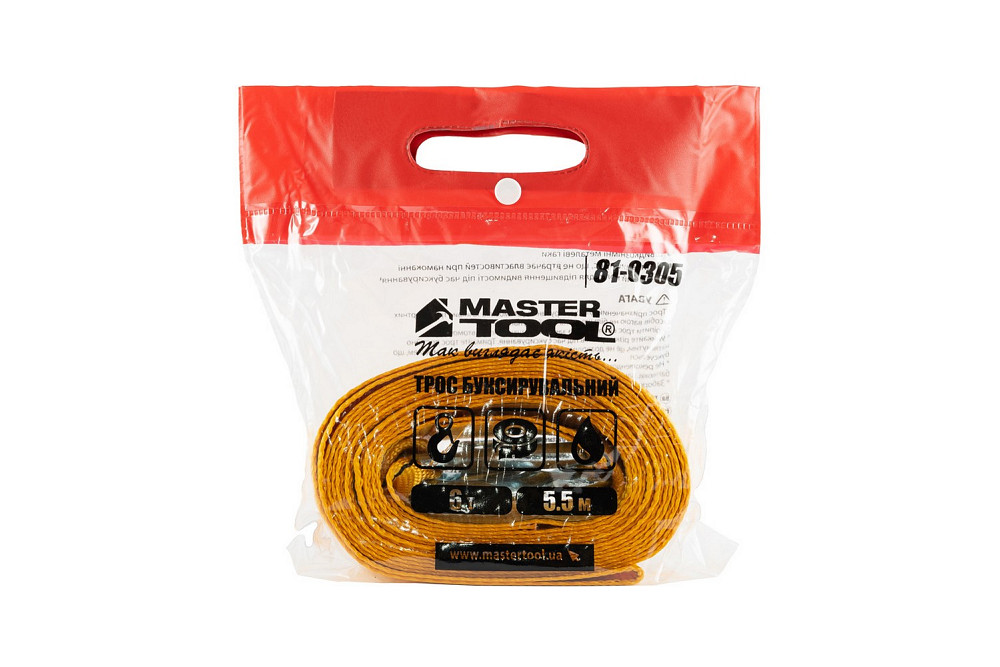 Трос буксирувальний MASTERTOOL 6 т 5.5 м 60 мм поліестер 81-0305 Коломыя - изображение 5