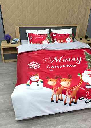 Комплект постільної білизни Фланель, Epico Євро 200х220 з Різдвяним принтом (88-202) Київ