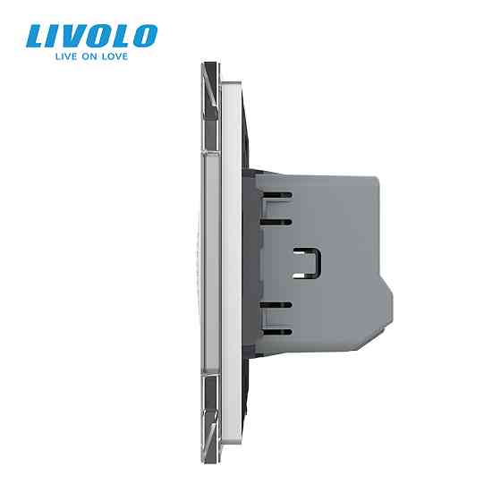 Розумний дверний дзвінок-сирена ZigBee Livolo сірий скло (VL-C7-FCBZ-2IP) Коломыя