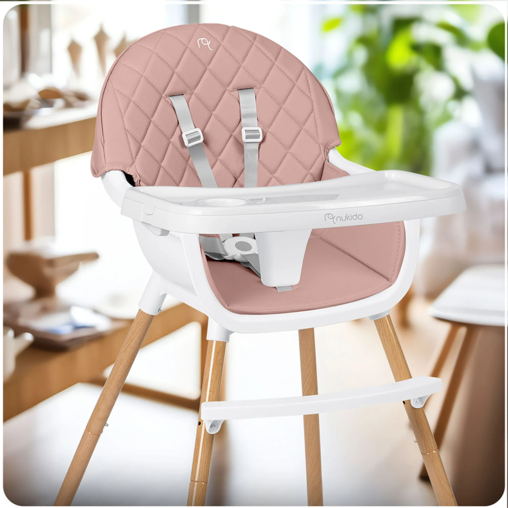 Стільчик для годування Nukido Lilo 63 х 64 х 93 см - рожево-білий Київ - фото 8