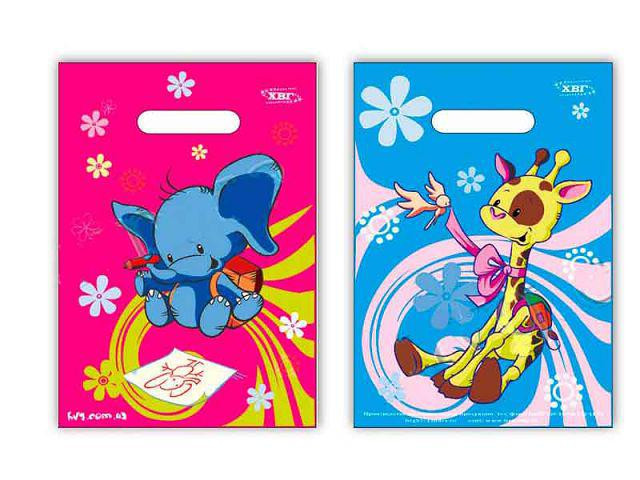 Пакети з вирубаною ручкою (25*35+3)"Слоник Жираф "ХВГ (25 шт.) Харків - фото 1