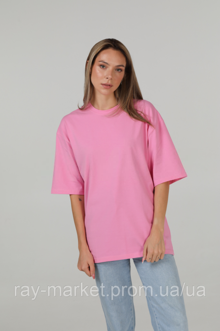 Футболка оверсайз RAY OVERSIZE женская розовая (U0104W-Pink) Киев - изображение 1