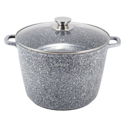 Каструля литий алюміній 10л 28*20см скляна кришка а/п Snow Marble 100504 Ofenbach Житомир