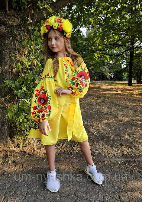 Платье вышиванка желтая с маками для девочки Кривой Рог - изображение 5