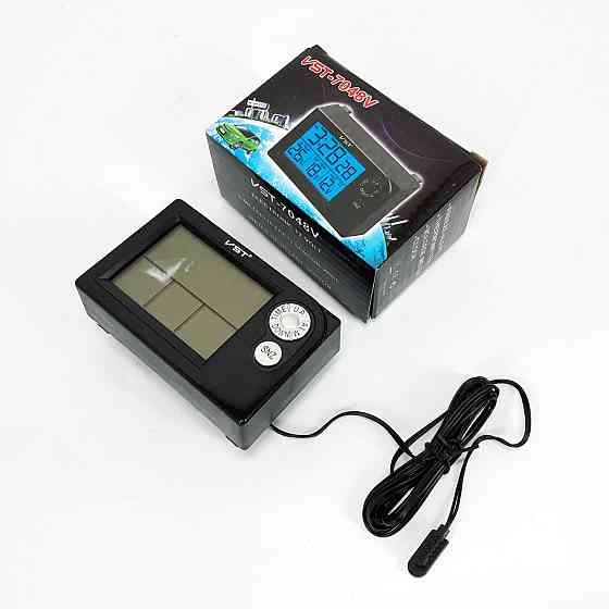 Годинник автомобільний електронні автогодинник VST-7048V для ВАЗ з вольтметром, температурою MG-51 Львів