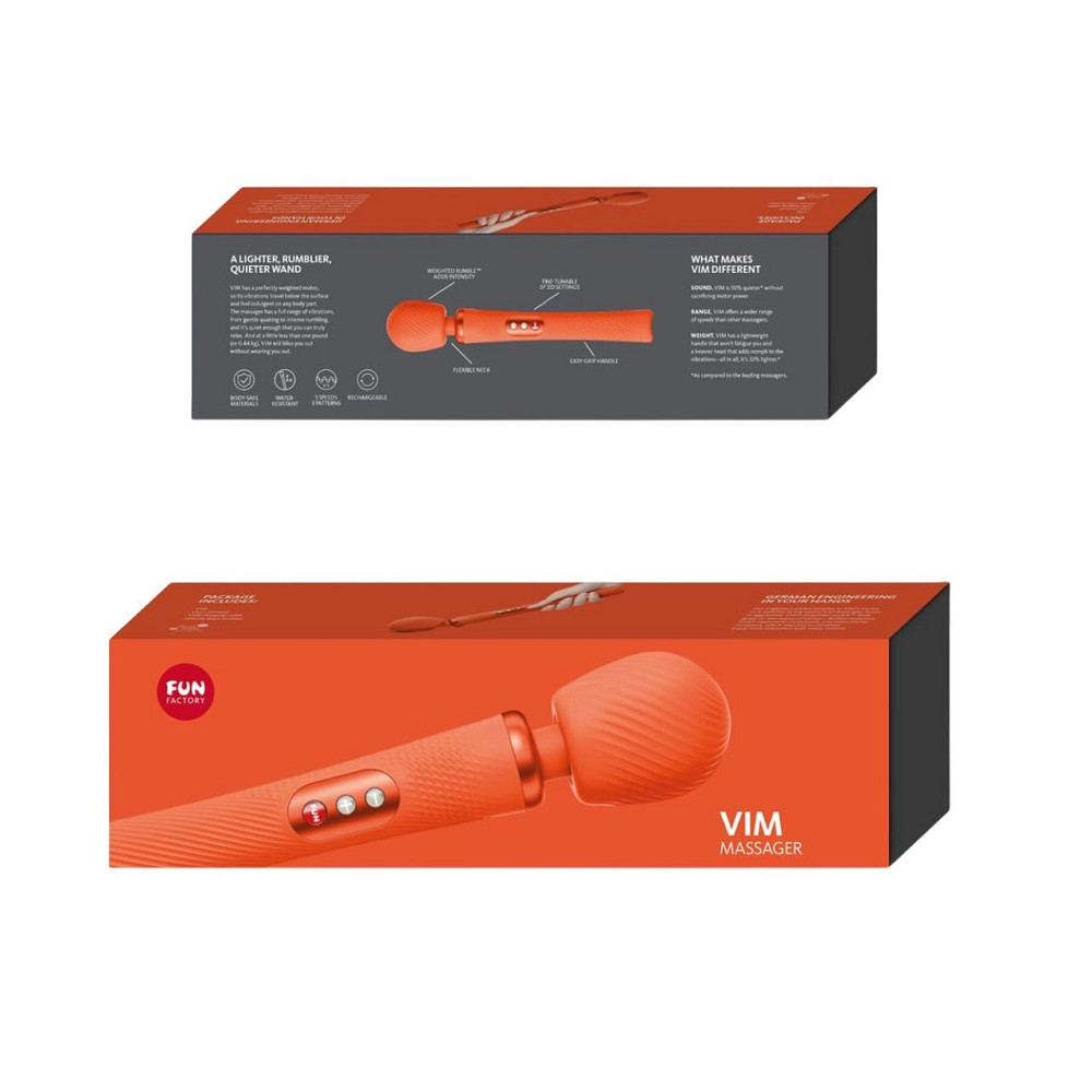 Вібромасажер Fun Factory VIM Vibrating Wand sunrise orange (м'яте паковання!!!) Sex Aura Київ - фото 10