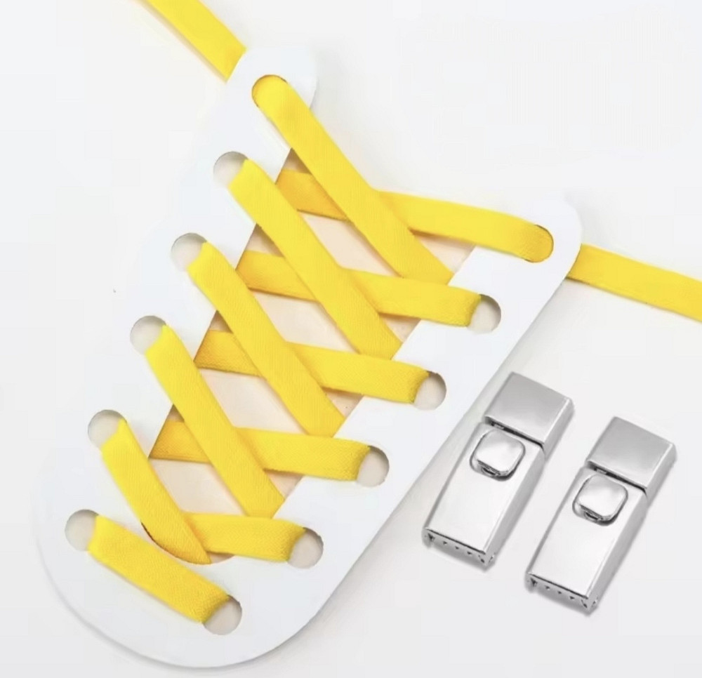 Эластичные шнурки без завязок с металлическими застежками Желтый Смела - изображение 2