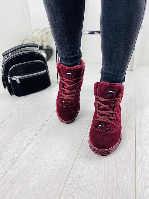Жіночі черевики VINTAGE бордові еко-замша з утеплителем 36р. ( -2) Коломия - фото 5