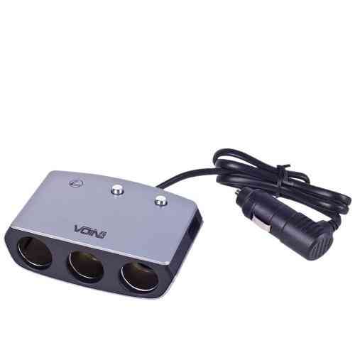 Автомобільний розгалужувач прикурювача VOIN 3 виходи + 1 USB 2400 mA 12/24V SC-3005 з проводом Харків